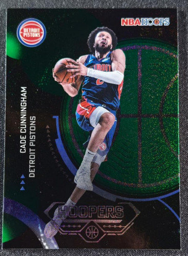 Cade Cunningham 2025-26 Topps NBA Hoops 35/75 Green Pixel Burst Hoopers #H-15