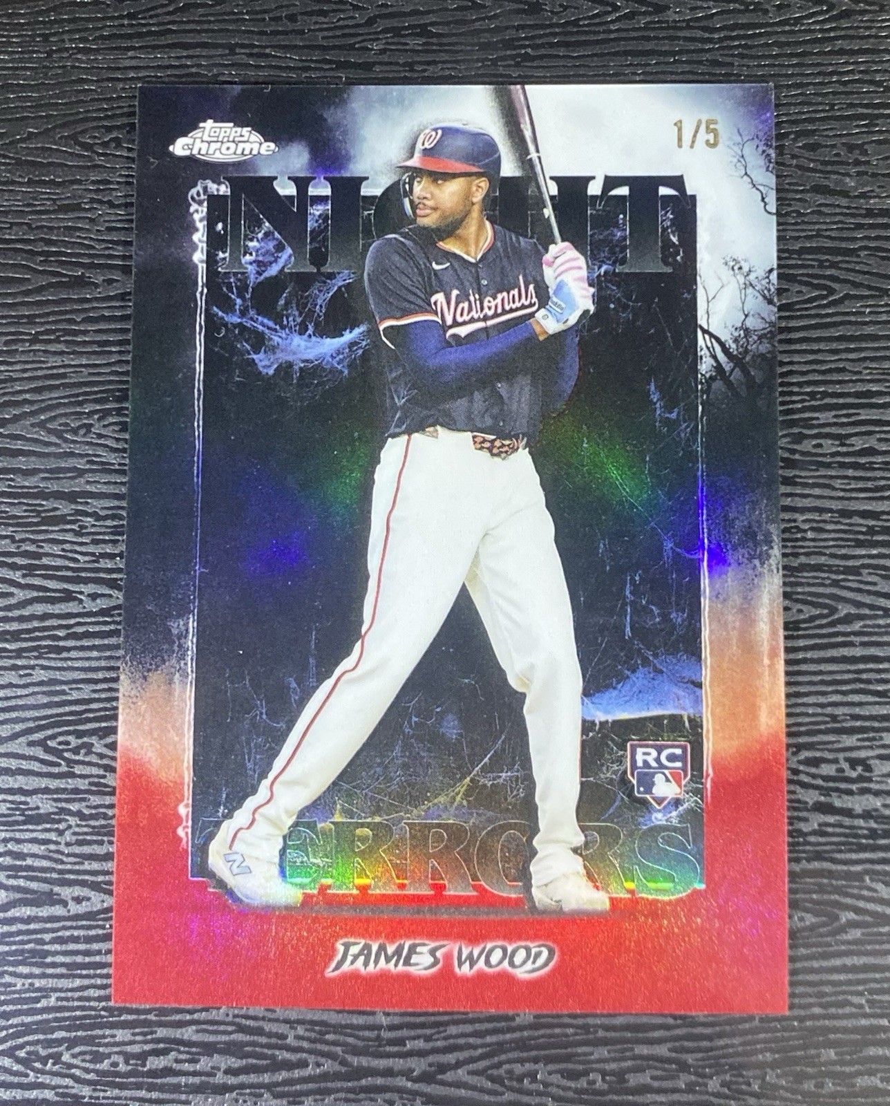 2025 Topps Chrome Update Series Night Terrors James Wood #NT-25 Red  /5 (RC)