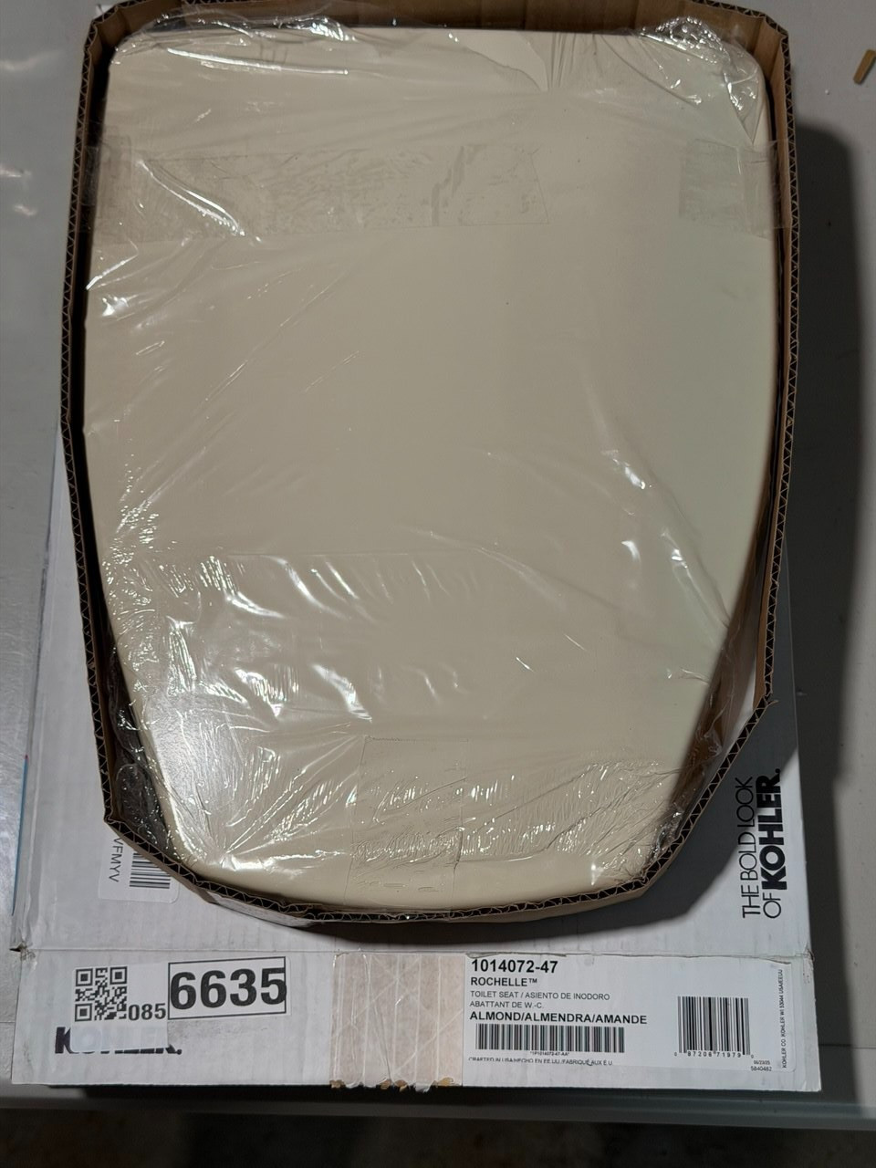KOHLER 1014072-47 Genuine Part Rochelle Toilet Seat, Almond