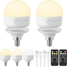 Rechargeable Light Bulb, E14 Dimmable Light Bulb with Magnetic Base Detachable,