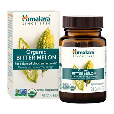 Himalaya Organic Bitter Melon for Blood Sugar Support, 660 mg, 30 Caplets NEW