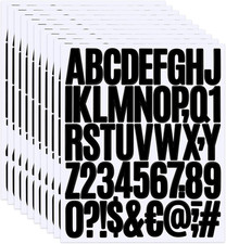 500 Pcs 10 Sheets 2 Inch Black Vinyl Letter Number Stickers for Mailbox, Window,