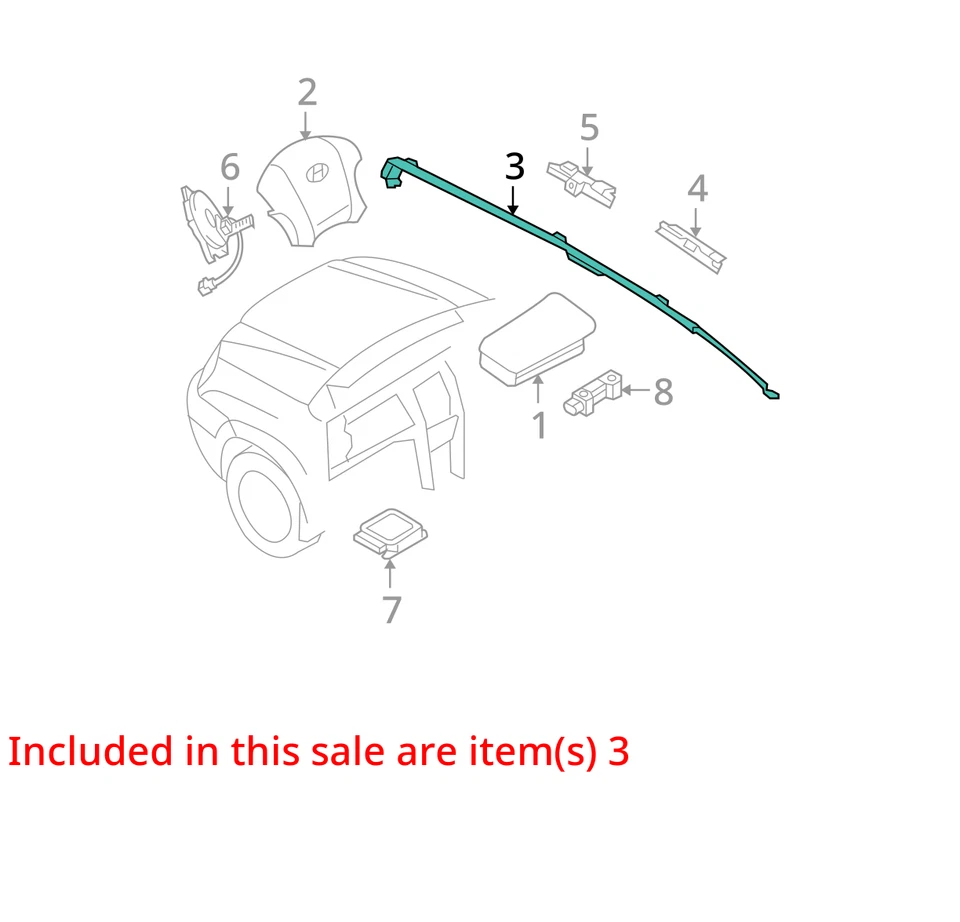 Air Bag Driver Roof Fits 05-09 TUCSON 103890704 Foto 3 de 4