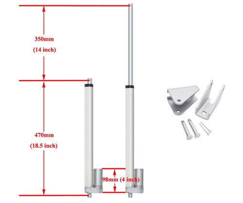 DC HOUSE 1000/1500N Linear Actuator 12V Electric Motor With Bracket Door opener - Picture 19 of 31