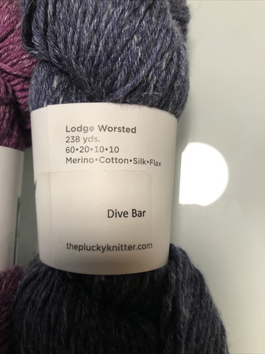 New Lot Of 3 Plucky Knitter Lodge Worsted Luxury Blend Yarn Skeins 238yd x 3 - 第 4/7 張圖片