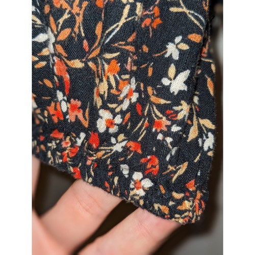 Old Navy Floral Print Dress Girls Long Sleeve Casual Black Orange L(10-12) - Picture 5 of 8