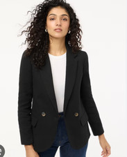 J.Crew 188 Womens Cotton Blend Textured Blazer Black Size 6 BY941