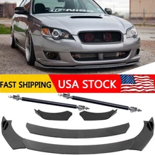For Subaru Legacy Carbon Fiber Front+Bumper Lip Splitter Spoiler Strut Rods