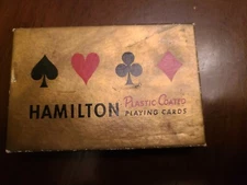 Vtg Hamilton Hunting Dogs Design Plastic Coated Playing Cards Deck, Great Shape 
