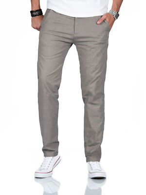 A. Salvarini Herren Designer Chino Hose Kariert Stretch Regular O370 Grau NEU