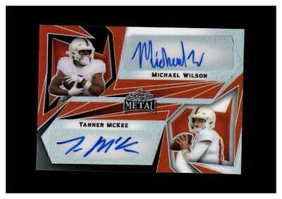2023 Leaf Metal Dual Autograph Prismatic Orange Michael Wilson Tanner McKee /3
