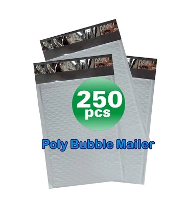 YENS® PolycyberUSA 250 pcs #0 Poly Bubble Envelopes Mailers (Inner 6x9)