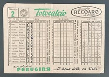 SCHEDINA TOTOCALCIO 1952