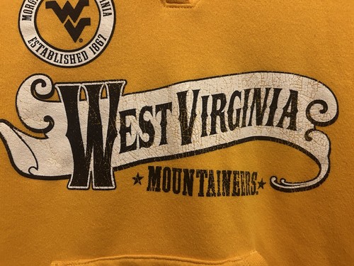 West Virginia University Mountaineer Yellow Soffe Women’s Sweatshirt Size Lg - Picture 6 of 8