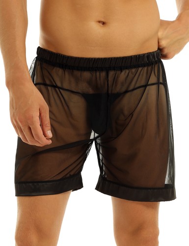Herren Netz durchsichtig Boxershorts Unterwäsche sexy leichte Hosen Slips Dessous - Bild 2 von 20