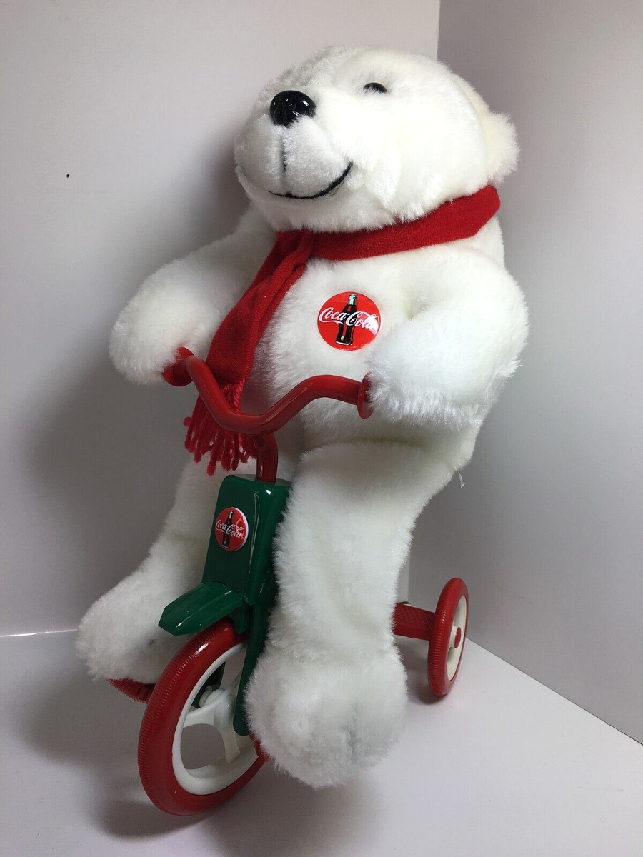 Animated Coca-Cola Polar Bear on Tricycle 15 in 