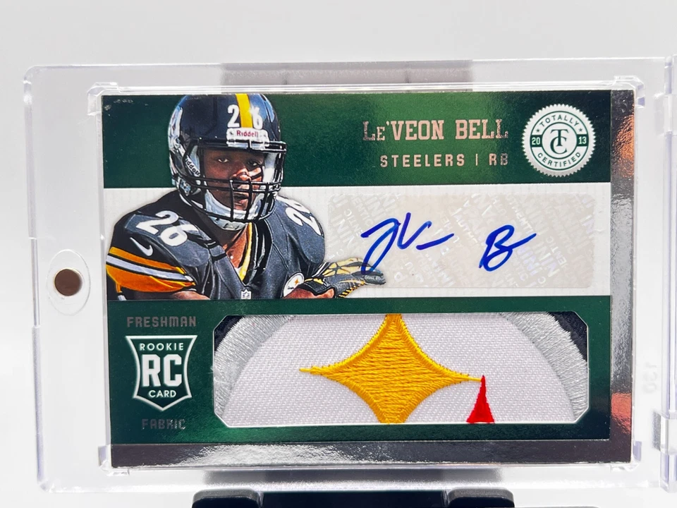 Parche con logotipo automático azul radiocontrol LeVeon Bell 2013 totalmente certificado SPP 1/5 NFL Steelers Foto 2 de 4