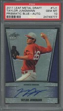 2011 Leaf Metal Draft #TJ1 Taylor Jungmann Prismatic Blue Auto PSA 10  /25