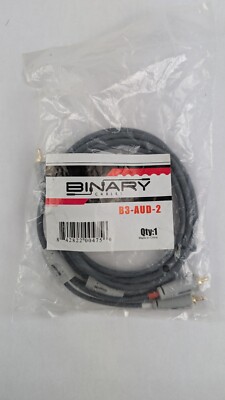 Binary B3-AUD-2, B3-Series Analog Audio Cable 2 Meter (6.56 ft.) NEW In Package!
