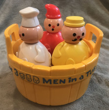 Fisher Price Vintage Rub A Dub Dub Three Men In A Tub Bath Toy  Bell 1970s 142
