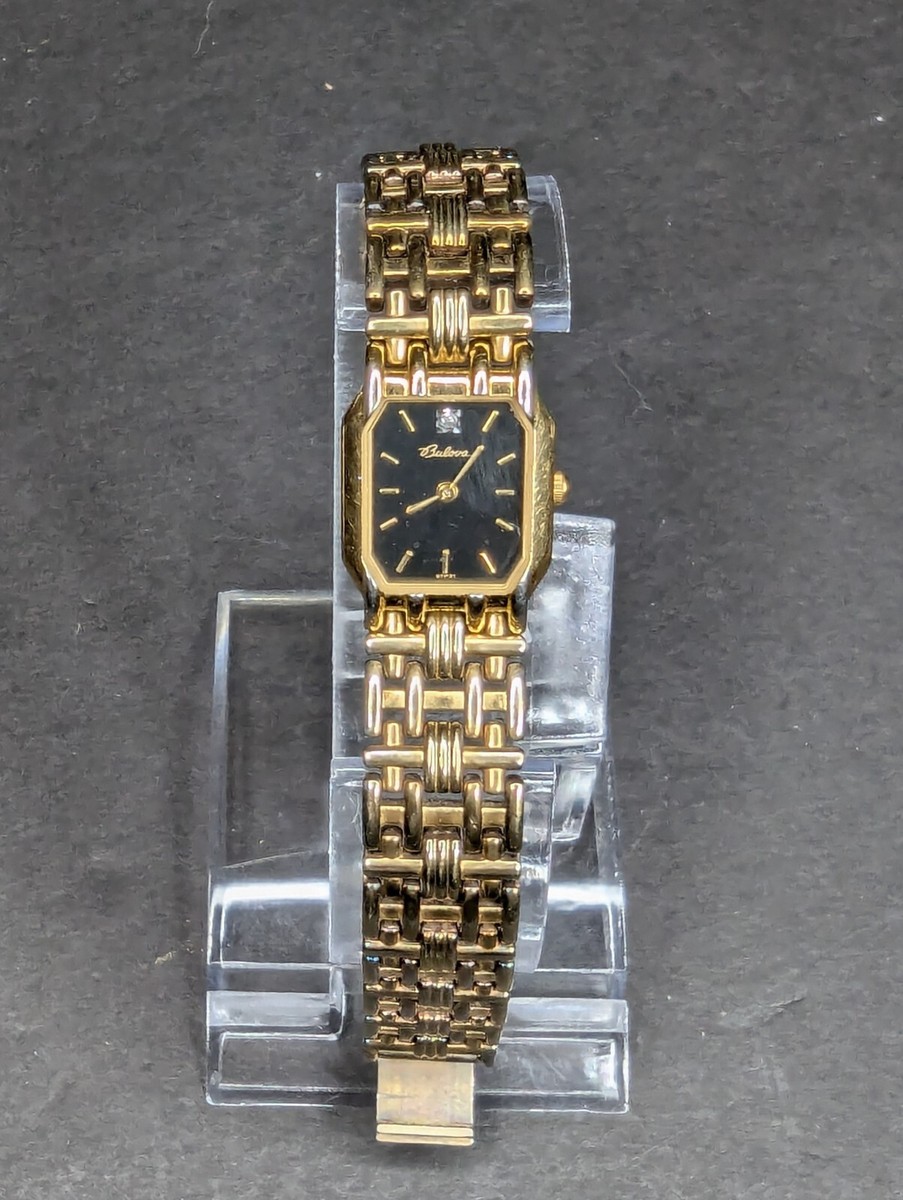 Bulova Gold toned Women's Quartz Watch 97P31 Not Working For Parts