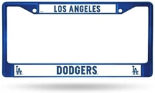Los Angeles LA Dodgers MLB Baseball Blue Chrome Auto Car License Plate Frame
