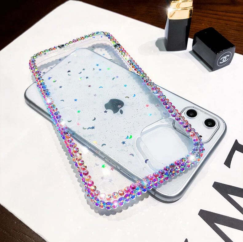 Funda protectora de cristal con diamantes de imitación brillantes para mujer para varios teléfonos Foto 4 de 4