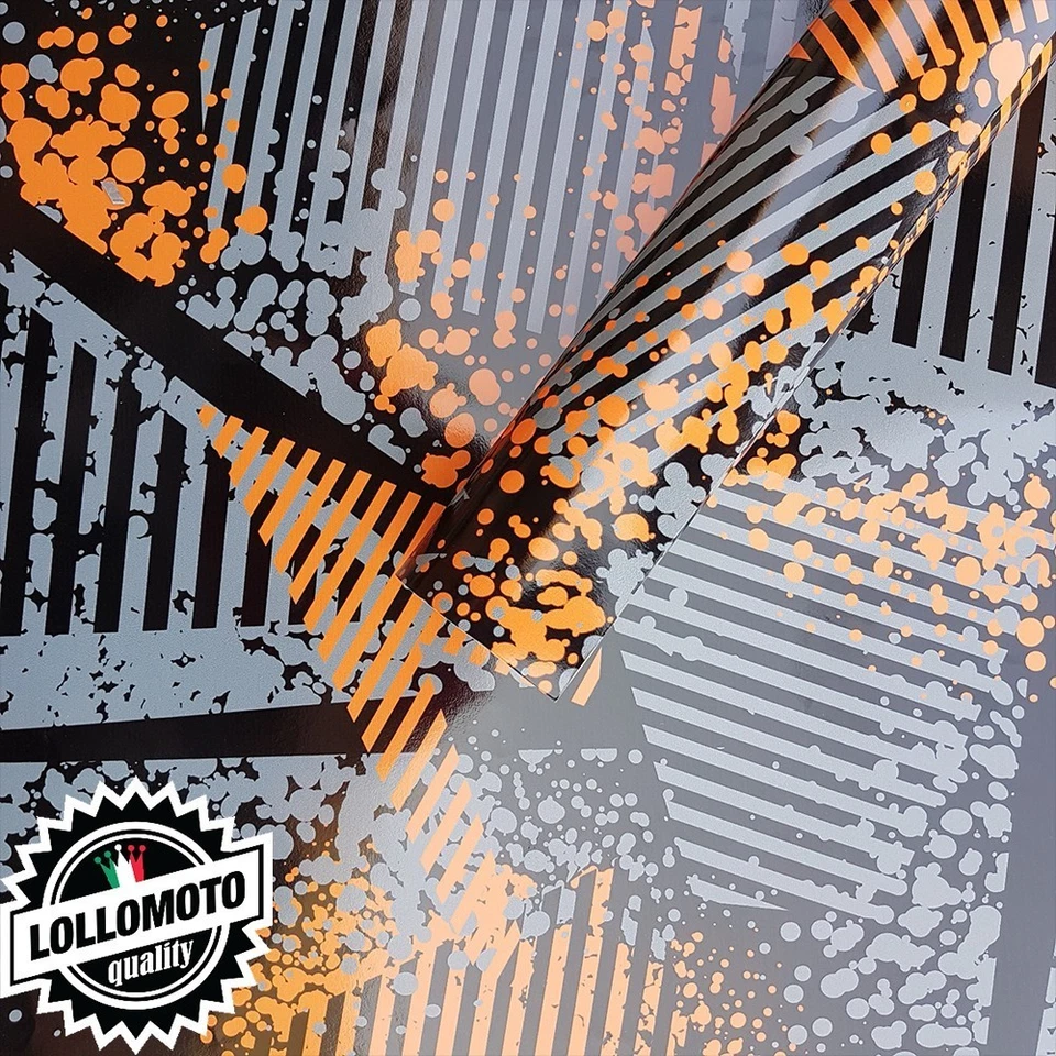 LOLLOMOTO Street Camo Arancione Pellicola Adesiva Mimetica Car Wrapping Adesiva Rivestimen