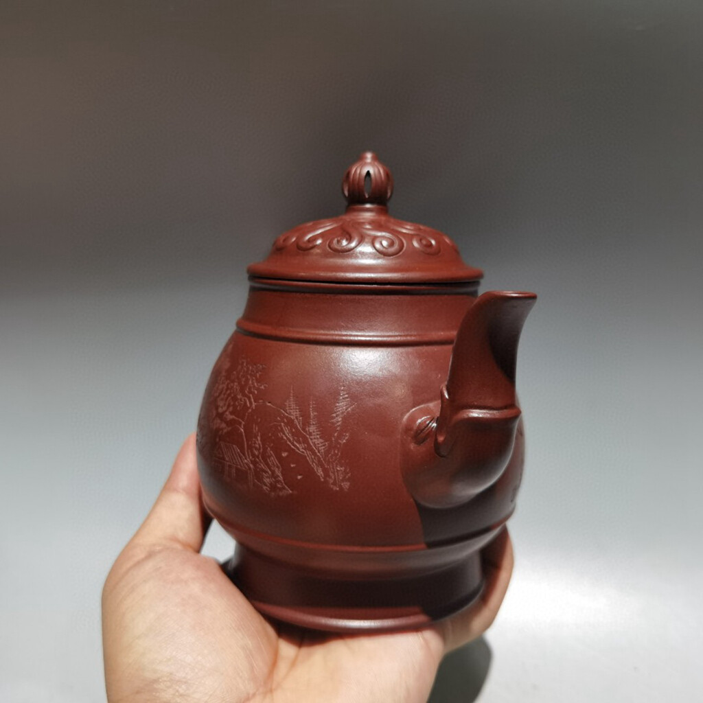 アンティーク　素敵な木製ボックス 中国茶　急須　Yixing Zisha Handmade Yixing Zisha Teapot, Traditional Chinese Long Xue Sha
