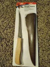 Eagle Claw Wood Handle Fillet Knife 6" Stainless Steel Blade W/Sheath 03050-002
