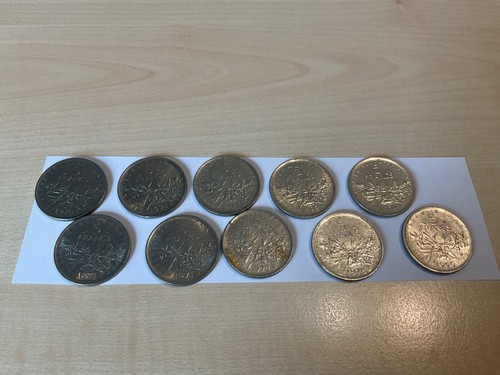 10 Münzen LOT Frankreich Francs Francais 5 Franken 1970 - 1990