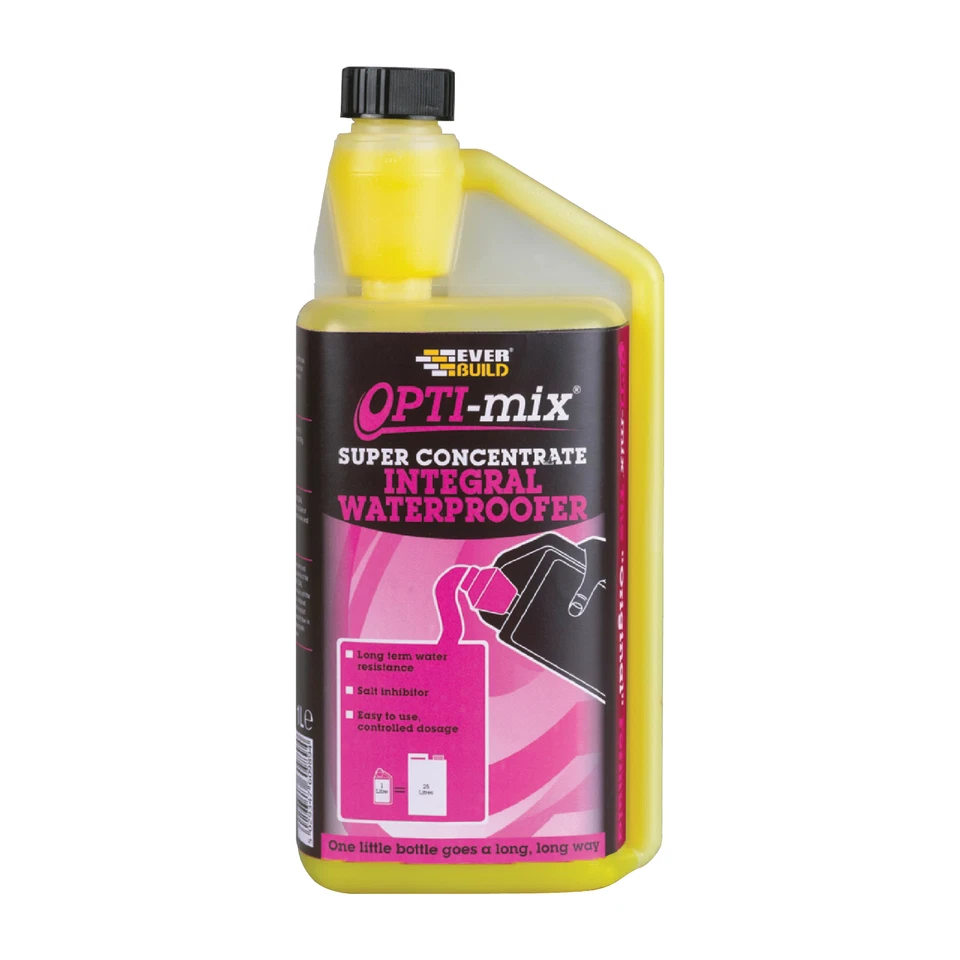 Everbuild OPTI-MIX Super Concentrate Integral Waterproofer | Sand & Cement | 1L