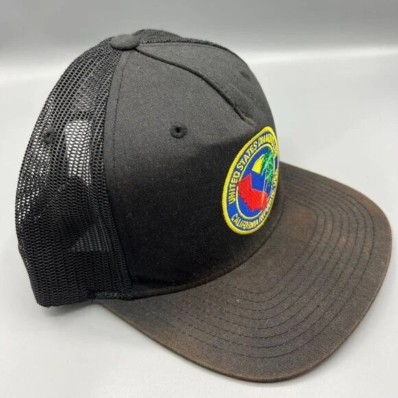 Diamond Supply Co Trucker Sombrero Hombre Negro Verde Gorra A Presión Trasera Foto 3 de 4