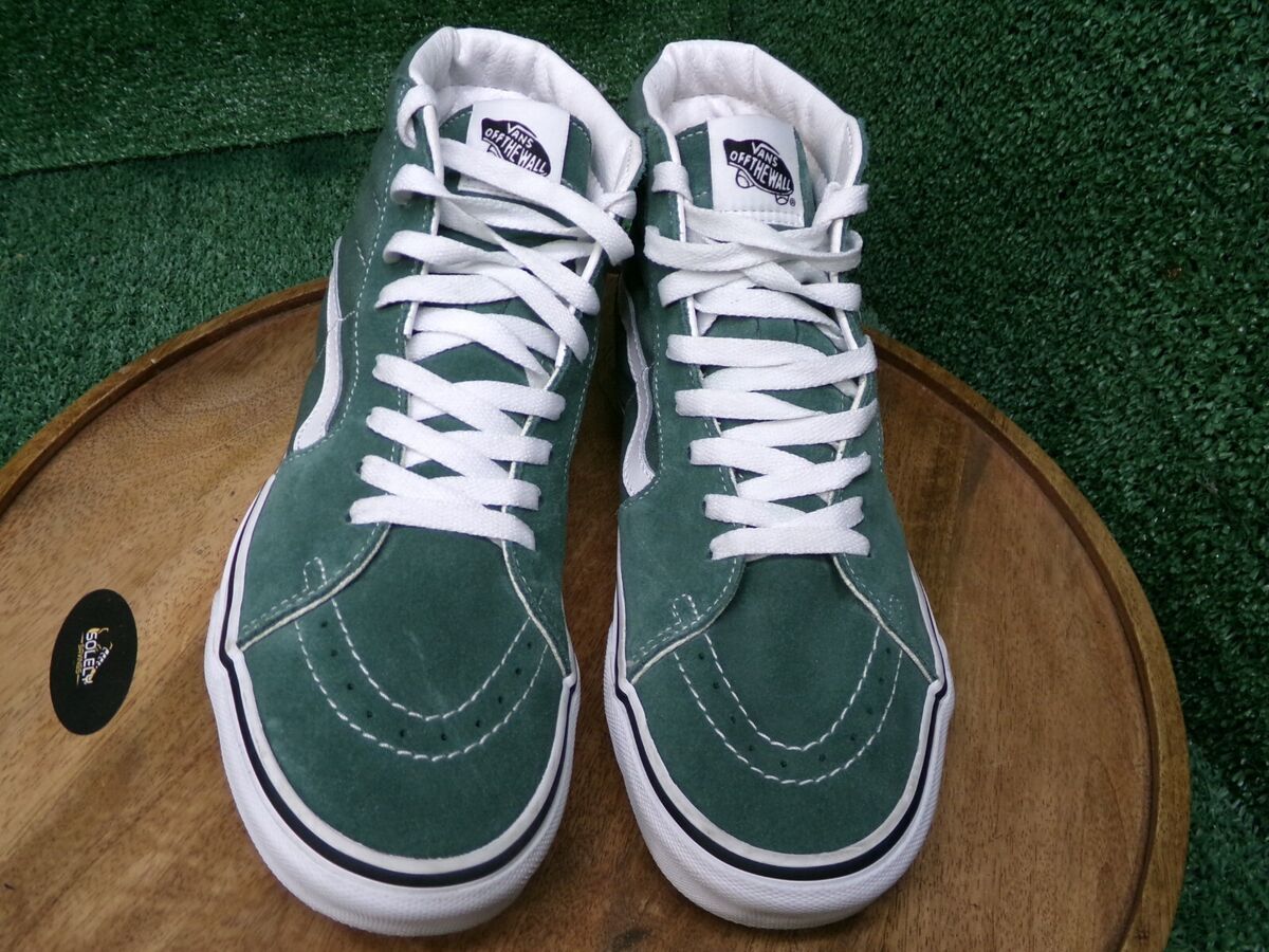 Vans Mens Sk8-Hi Classic Green Suede High Top Skateboard Vans Mens Sk8-Hi Classic Green Suede High Top Skateboard
