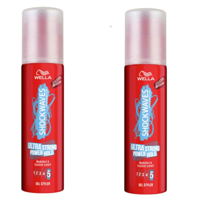 2x 100 ml WELLA SHOCKWAVES Ultra Strong POWER HOLD GEL Styler