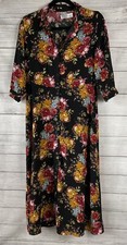 Time And Tru Multicolor Floral Button Up Polyester Dress Juniors Size Small