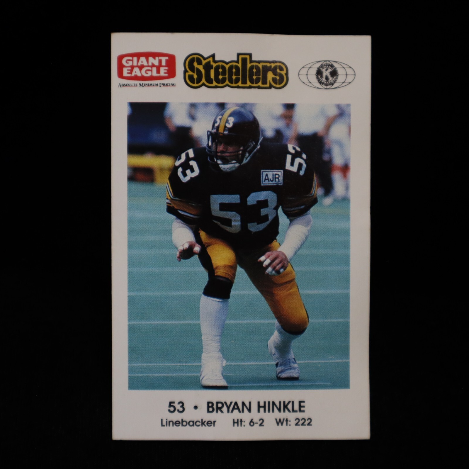 1989  Bryan Hinkle  Pittsburgh Steelers Giant Eagle Kiwanis Police  #53