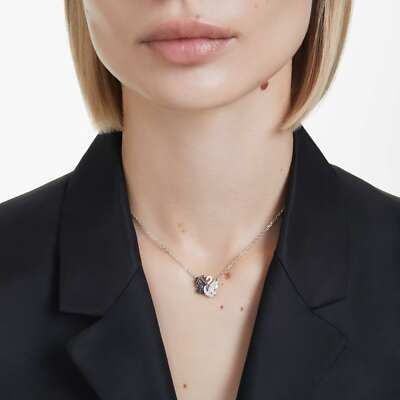 Swarovski Swan Pendant Necklace, Swan, Black, Mixed Metal Finish
