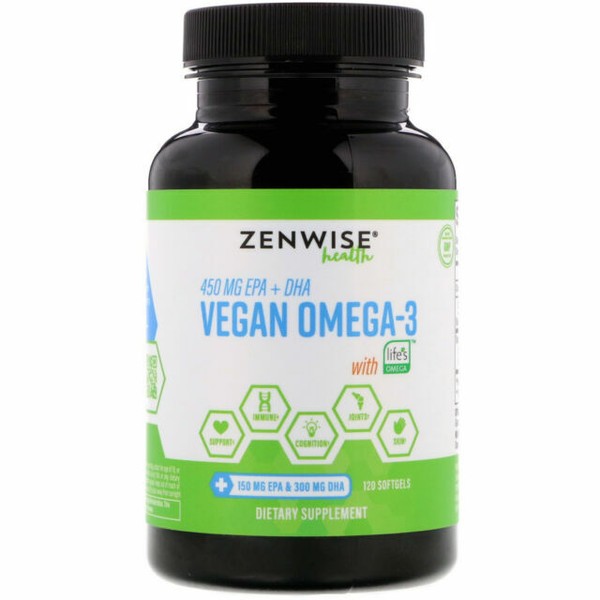 Vegan Omega 3 450mg EPA DHA Supplement Softgels 120 Count for sale