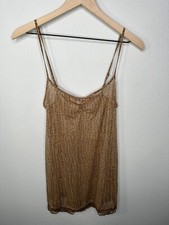 Victoria  s Secret Sheer Lace Trim Leopard Print Mini Gown Size Medium