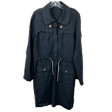 Sita Murt 100% Linen Cinchable Waist with Weave Drawing Shirtdress Size 46