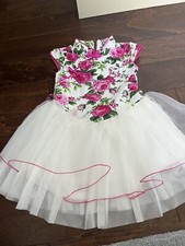 Girls Chinese Dress Size 6 Pink Lace Flower
