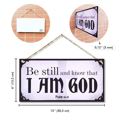 CARISPIBET Be still and know that I am God | home decorative sign faith & belief - Picture 2 of 6