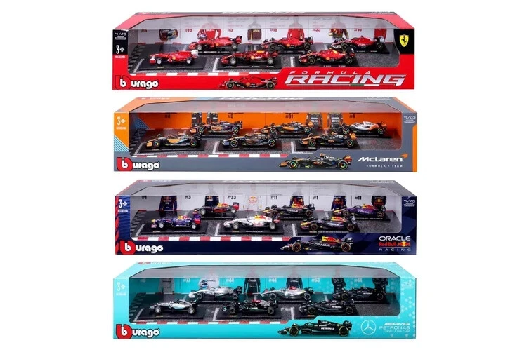 Modelo de carreras de fórmula Burago 1:43 fundido a presión 6 coches McLaren/Red Bull/Ferrari/Benz Foto 2 de 2