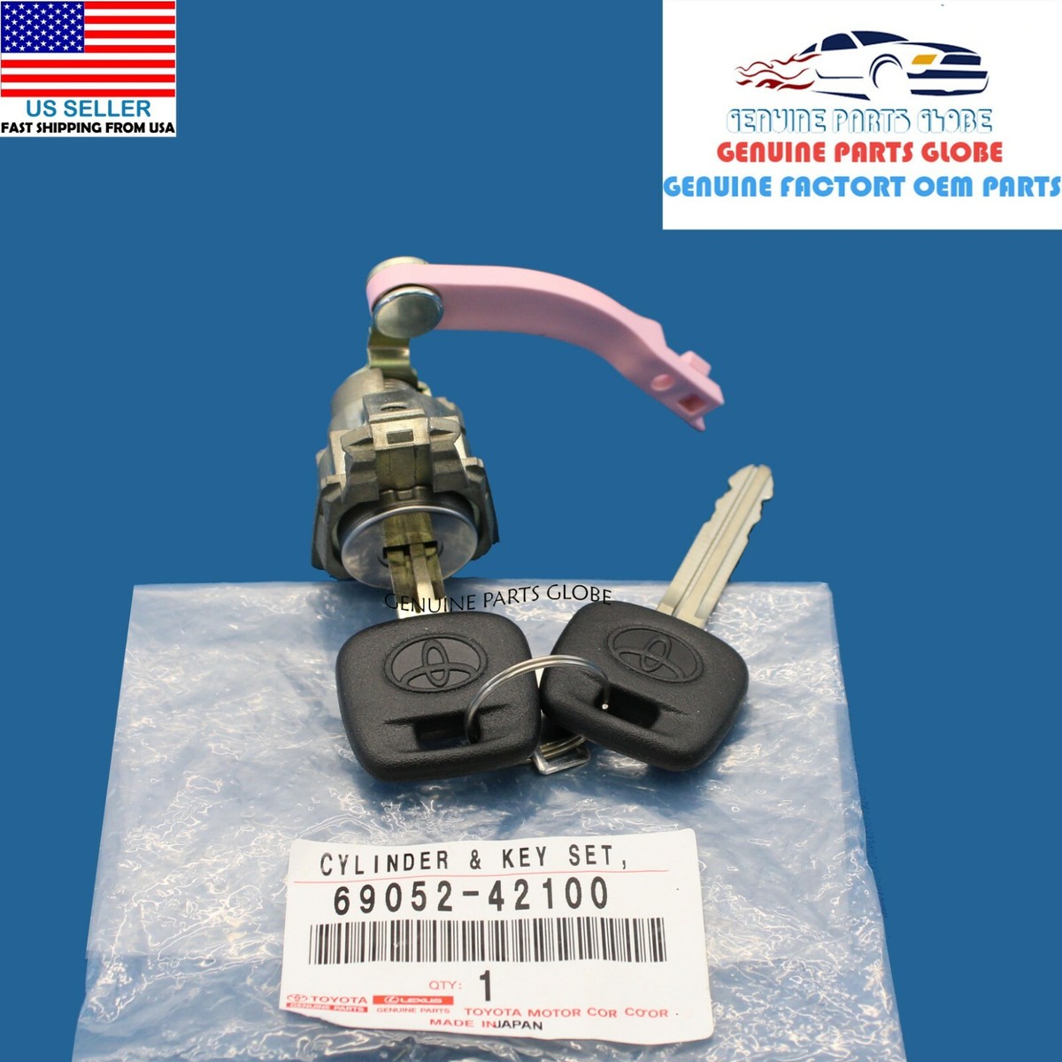 GENUINE OEM TOYOTA 01-05 RAV4 LEFT DRIVER DOOR LOCK CYLINDER & KEY