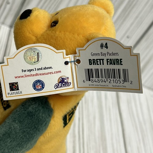 Vtg Green Bay Packers BRETT FAVRE #4 Mini Bean Bag Stuffed Plush, Pro Bears - Picture 5 of 12