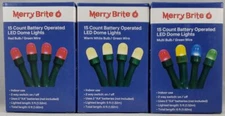 Merry Brite 15 Count Battery Operated LED Dome Light Warm White Mix & Match 3Pk