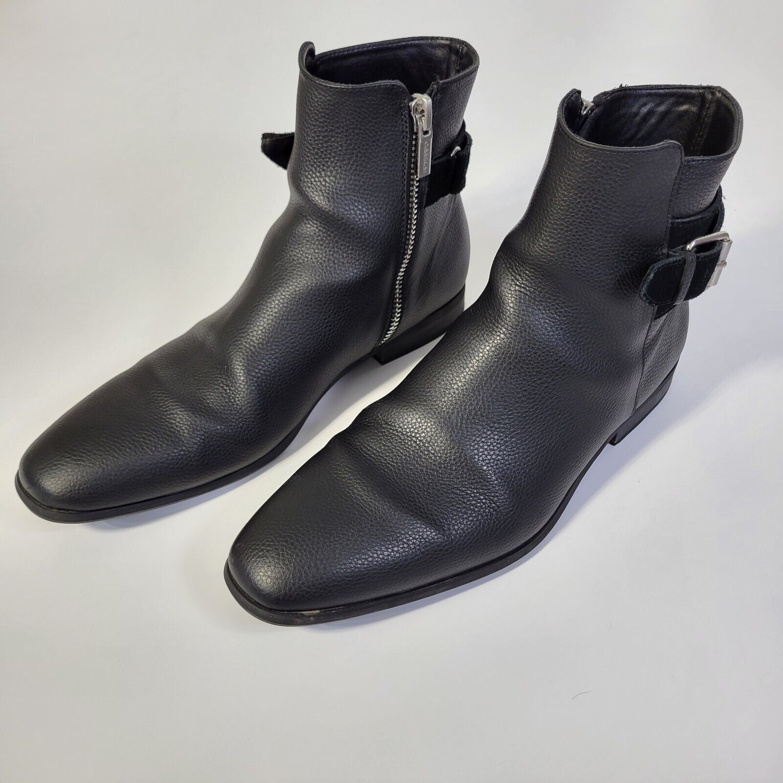 binnen in tegenstelling tot Betrokken Calvin Klein Lorenzo Men's Black Leather Casual Dress Boots Size 11.5 | eBay