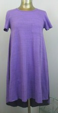 LuLaRoe Purple Shirt Dress Women Size XXS Chest 32 Hi-Low Short Sleeve 202-23150
