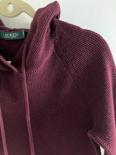 Ralph Lauren Green Label Sport Plum Colored Hooded Sweater Size Large - Picture 5 of 13